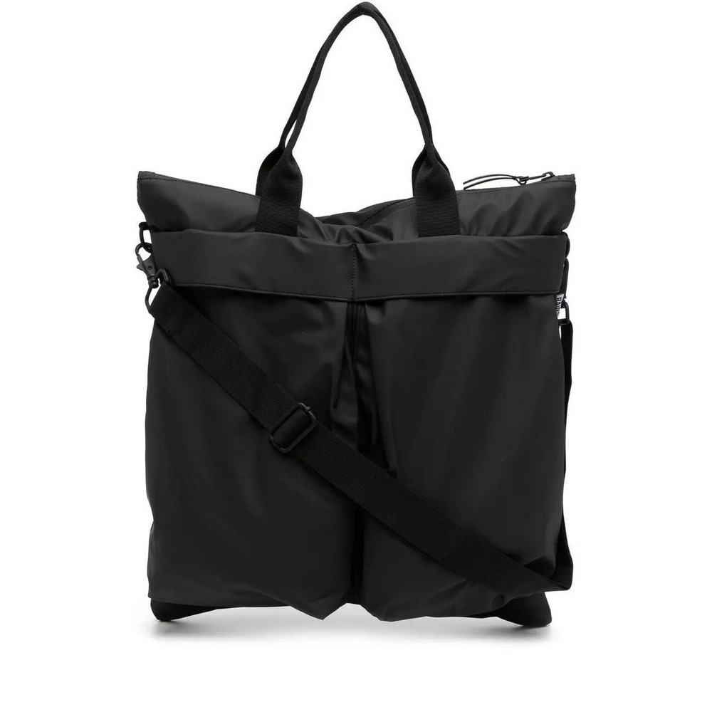 RAINS Black Helmet Bag Waterproof Tote Crossbody Shoulder Bag Mens Travel